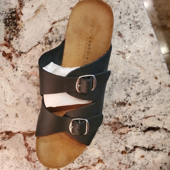 Lola Sabbia Blake - Black Wedge Sandals, Women's Size 10 - 11 (EU 42) - Picture 3 of 9